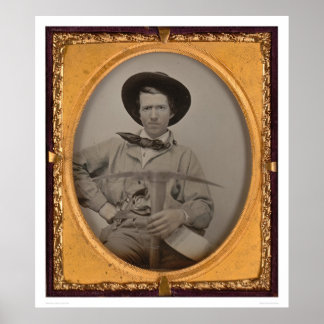 Joseph Sharp, with a pick axe, pan and gun (40010) Poster