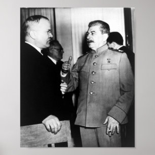 Joseph Stalin and Molotov - World War Two - 1945 Poster