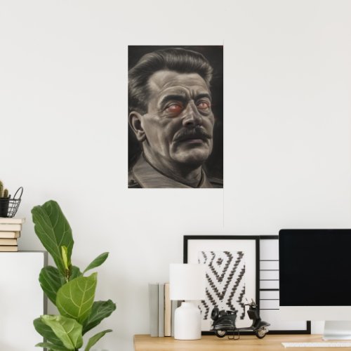 Joseph Stalin Laser Eyes Poster