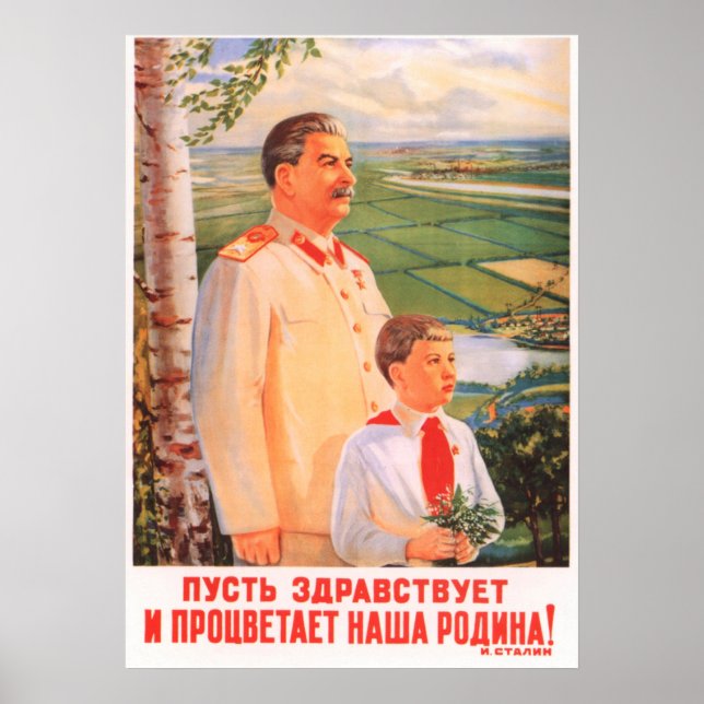 Joseph Stalin Soviet propaganda poster (Front)