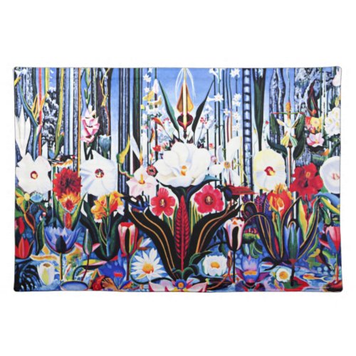 Joseph Stella artwork _ Flowers Italy Cloth Placemat