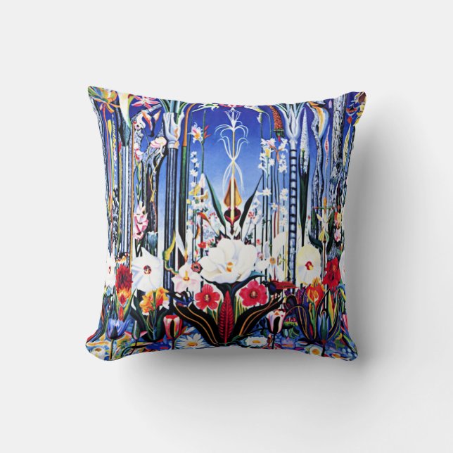 Joseph Stella artwork - Flowers, Italy Throw Pillow (Front)