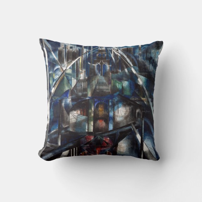 Joseph Stella Brooklyn Bridge Throw Pillow (Front)