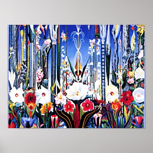 Joseph Stella painting Flowers Italy Poster