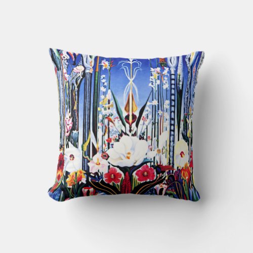 Joseph Stella painting Flowers Italy Throw Pillow