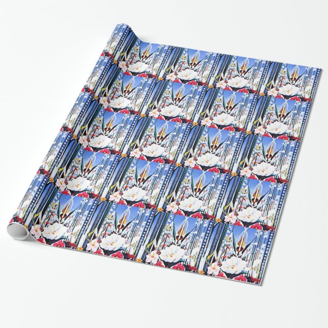 Joseph Stella painting, Flowers Italy Wrapping Paper (Unrolled)