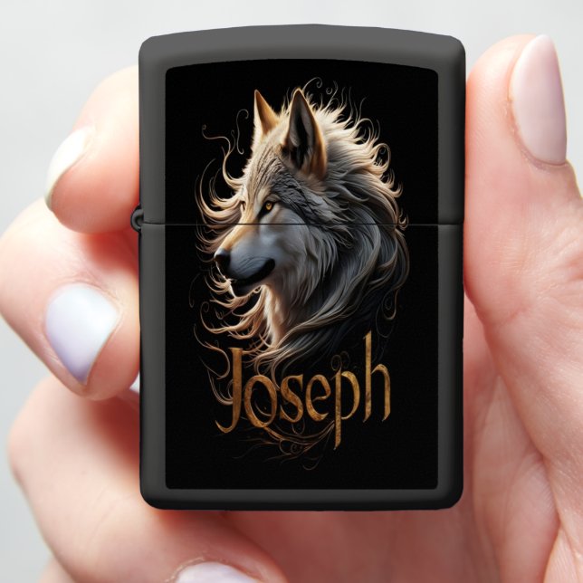 Joseph, The Wolf's Name Zippo Lighter (In Hand)