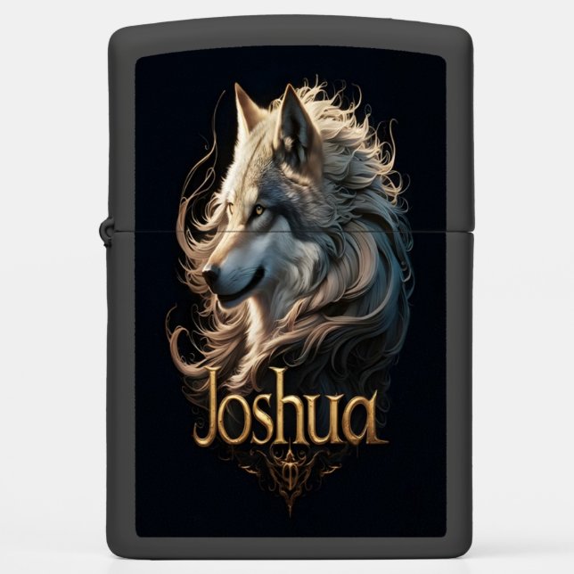 Joseph Wolf Howl Heartwood Sign Zippo Lighter (Front)