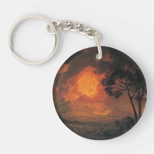 Joseph Wright_ An Eruption of Mount Vesuvius Keychain