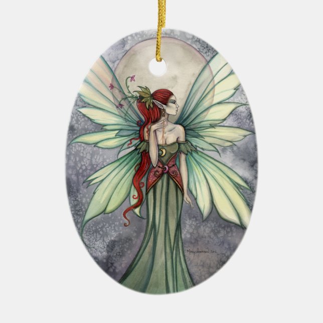 Josephina Lovely Green Fairy Art Ornament (Front)