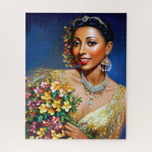 Josephine Baker Floral Art Jigsaw Puzzle