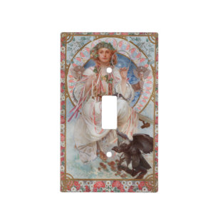 Josephine Crane Bradley as Lavia by Alphonse Mucha Light Switch Cover
