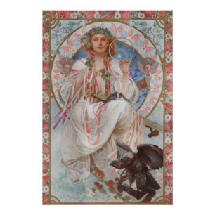 Josephine Crane Bradley as Lavia by Alphonse Mucha Poster