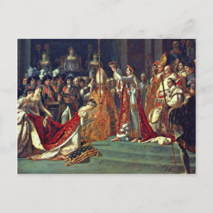 Joséphine Kneels Before Napoleon During His Corona Postcard