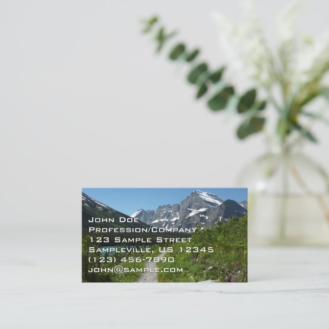 Josephine Lake Trail with Mount Guild at Glacier Business Card (Standing Front)