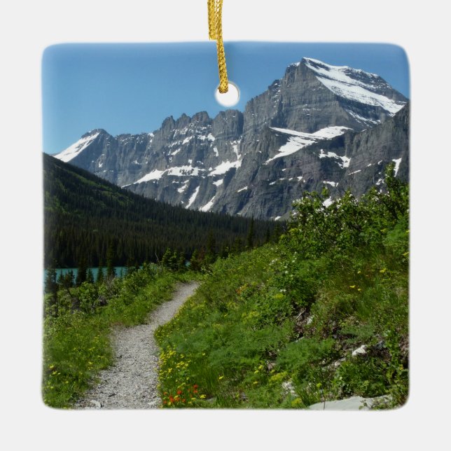 Josephine Lake Trail with Mount Guild at Glacier Ceramic Ornament (Front)