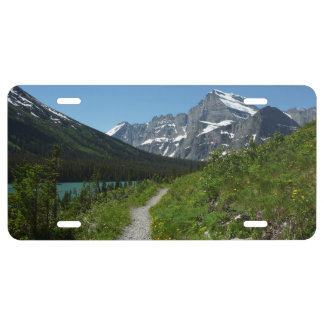 Josephine Lake Trail with Mount Guild at Glacier License Plate