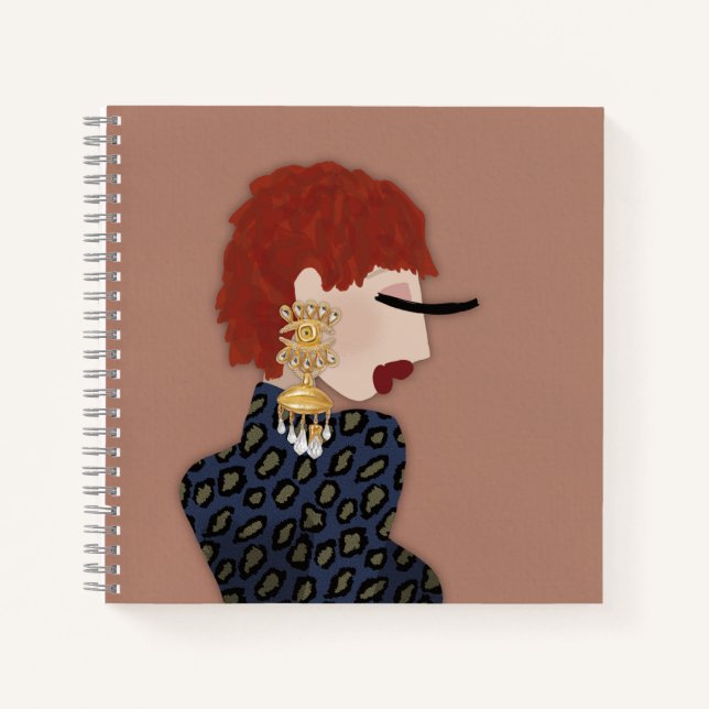 Josephine Modern Chic Fashion Illustration Notebook (Front)