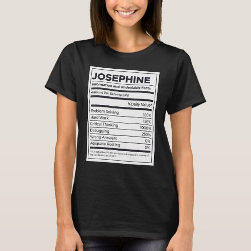 Josephine Nutrition Information  Problem Solving H T_Shirt