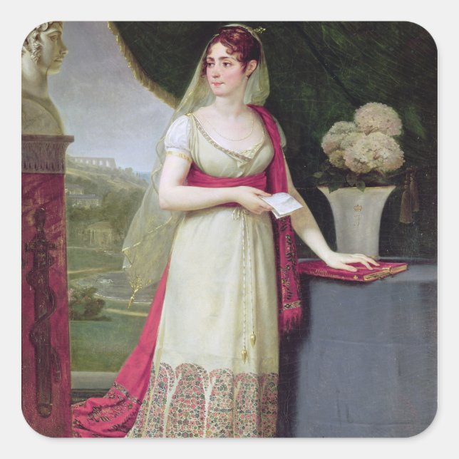 Josephine Tasher de la Pagerie  Empress Square Sticker (Front)