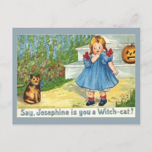 Josephine the witch Cat Postcard (Front)