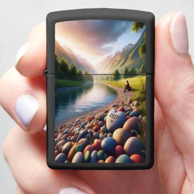 Joseph's River Valley Sunset Zippo Lighter (In Hand)