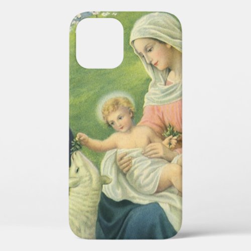 Josephs Workshop with Mary and Baby Jesus iPhone 12 Case