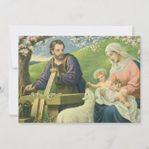 Joseph's Workshop with Mary and Baby Jesus Invitation