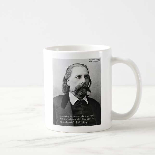 Josh Billings "Marry 4 Love" Quote Gifts & Cards Coffee Mug (Right)