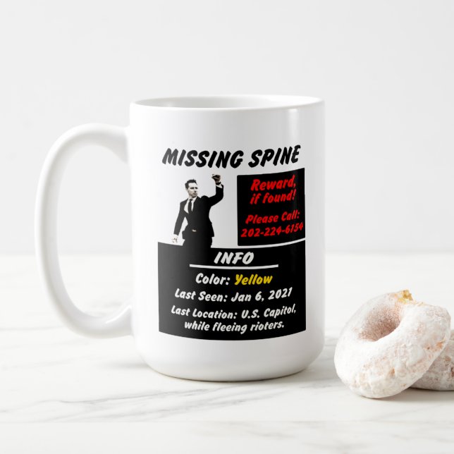 Josh Hawley Missing Spine Coffee Mug (With Donut)