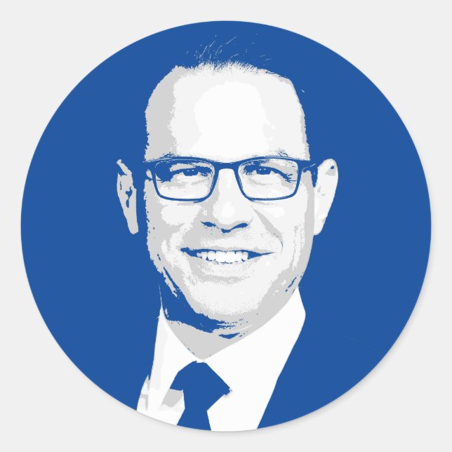 Josh Shapiro Bust Classic Round Sticker (Front)