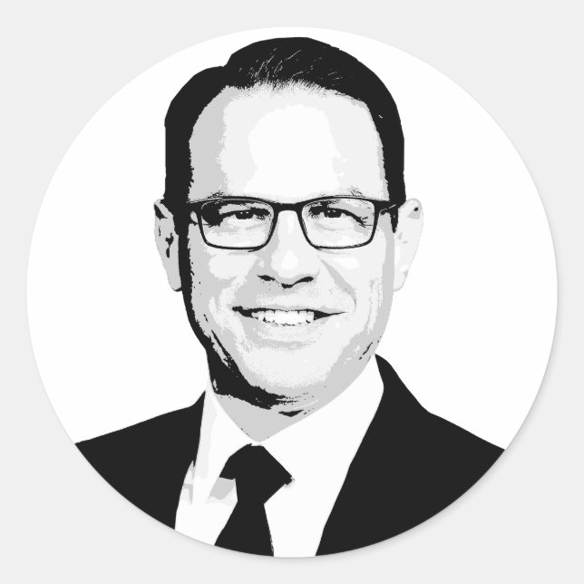 Josh Shapiro Bust Classic Round Sticker (Front)