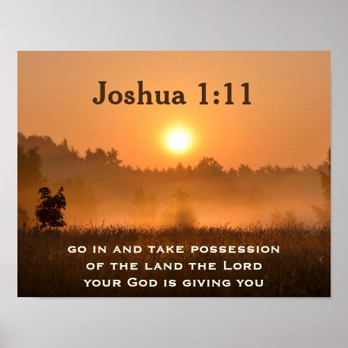 Joshua 111 Scripture Take Possession of the Land Poster