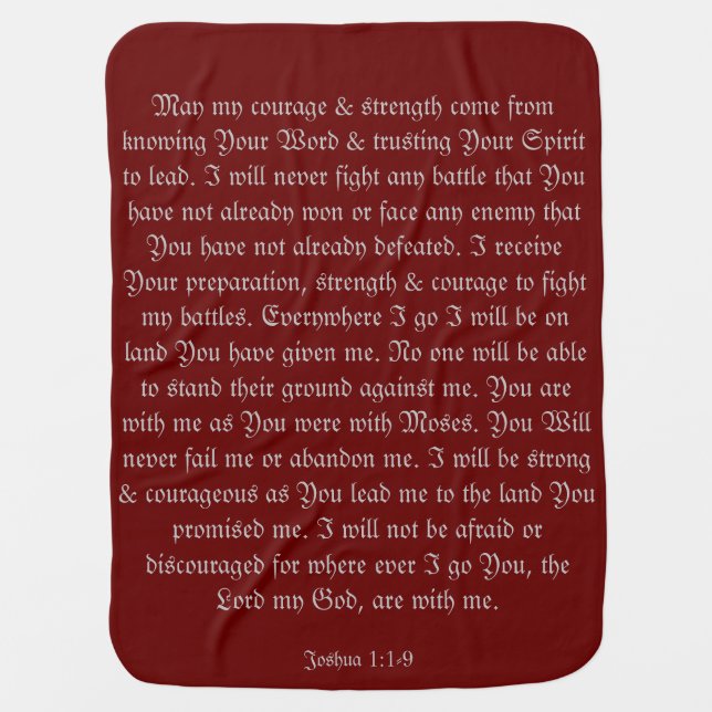 Joshua 1:1-9 Prayer Blanket (Front)