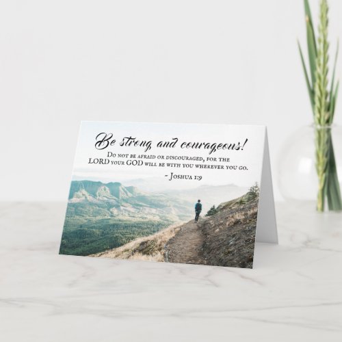 Joshua 19 Be Strong and Courageous Bible Verse Card