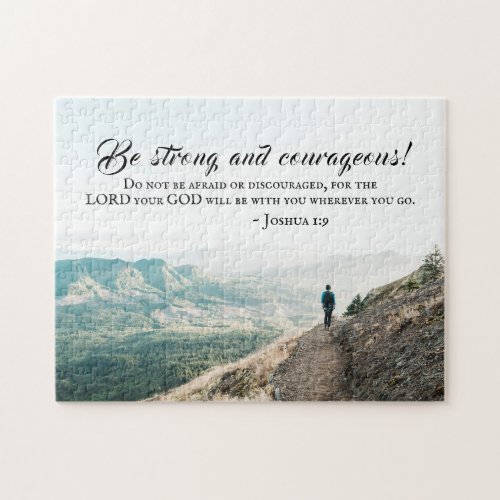 Joshua 19 Be Strong and Courageous Bible Verse Jigsaw Puzzle