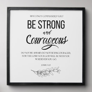 Joshua 1:9 Be Strong and Courageous Christian Peel And Stick Photo Tile