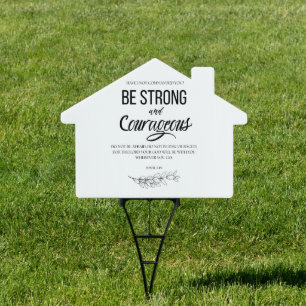 Joshua 1:9 Be Strong and Courageous Christian Sign