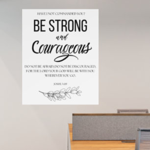 Joshua 1:9 Be Strong and Courageous Christian Wall Decal