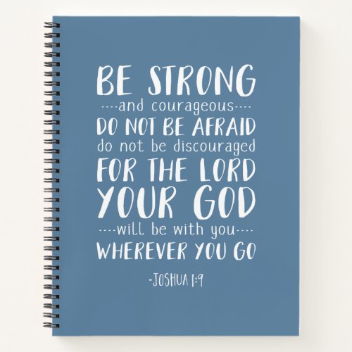 Joshua 19 Be Strong And Courageous Notebook