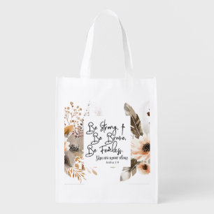 Joshua 1 9 Be Strong Be Brave Bible Verse Grocery Bag