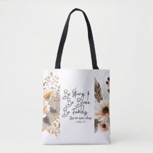 Joshua 1 9 Be Strong Be Brave Bible Verse Tote Bag