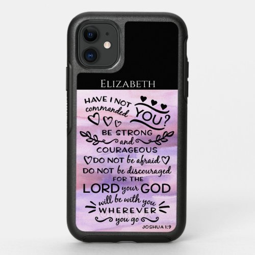Joshua 19 Be Strong Bible Verse OtterBox Symmetry iPhone 11 Case