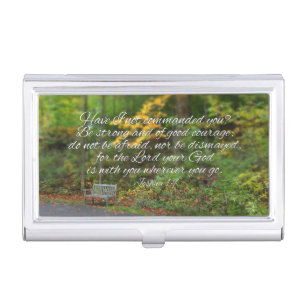 Joshua 1:9 Bible Verse Christian Scripture Business Card Holder