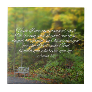 Joshua 1:9 Bible Verse Christian Scripture Ceramic Tile