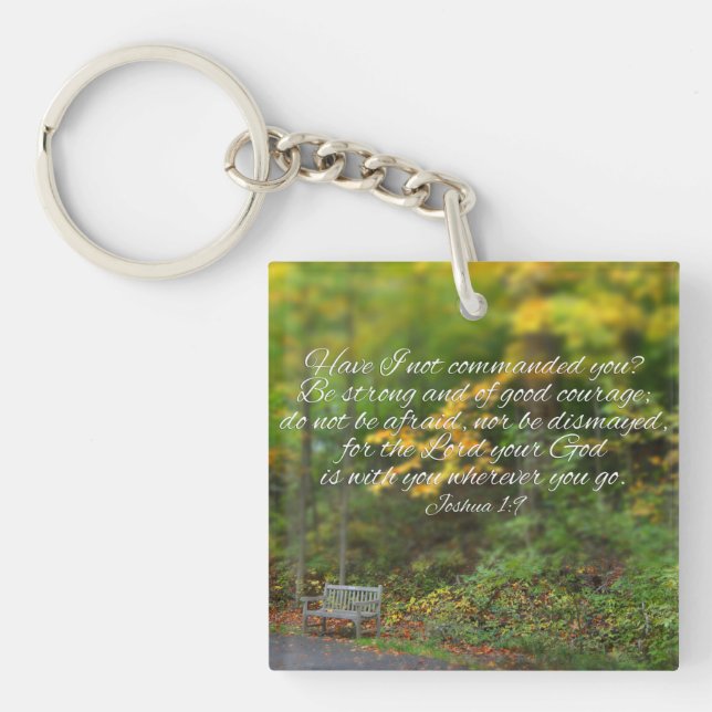 Joshua 1:9 Bible Verse Christian Scripture Keychain (Front)