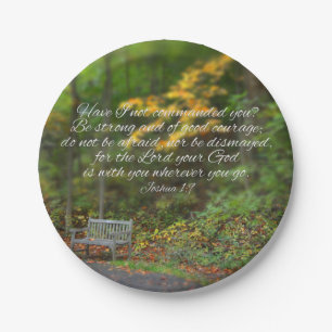Joshua 1:9 Bible Verse Christian Scripture Paper Plates