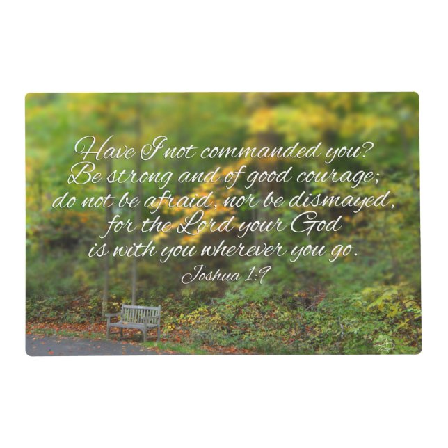 Joshua 1:9 Bible Verse Christian Scripture Placemat (Front)