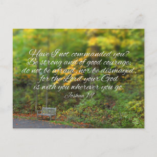 Joshua 1:9 Bible Verse Christian Scripture Postcard