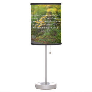 Joshua 1:9 Bible Verse Christian Scripture Table Lamp